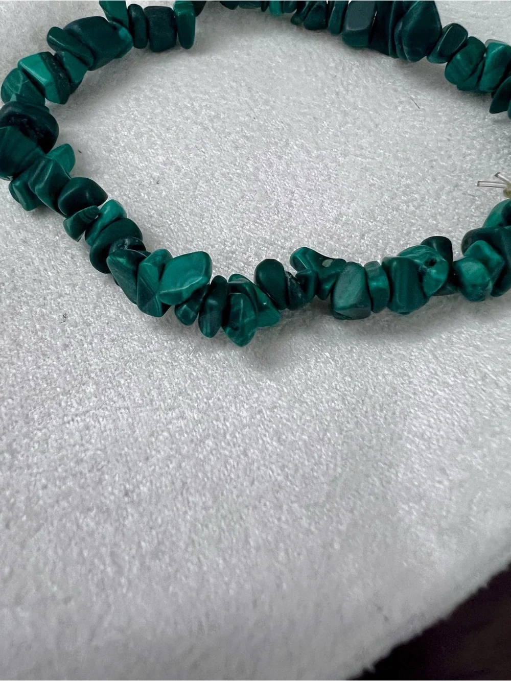 Genuine Malachite Crystal Chip Stretch Bracelet – Healing & Protection Stone